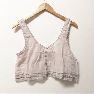 URBN Soft Lilac Super Thin Sweet Crop top Tank